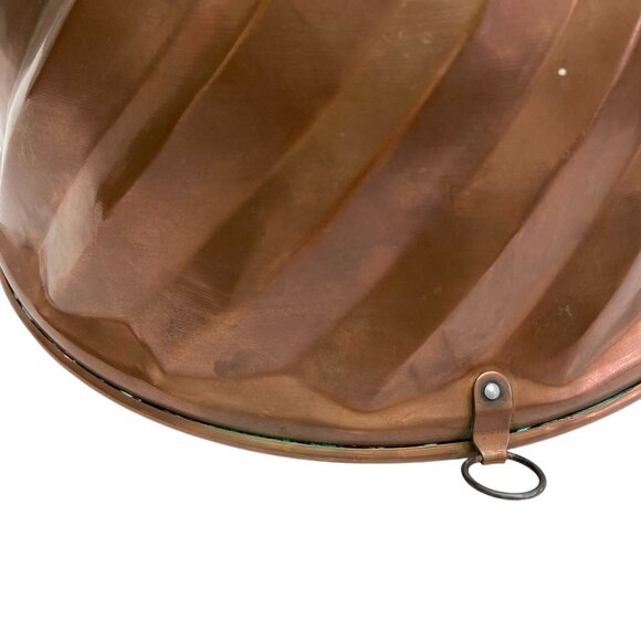 Vintage Copper Bundt Cake Pan Tin Lined Round with Hanging Hook 12” x 5” - Picture 6 of 10